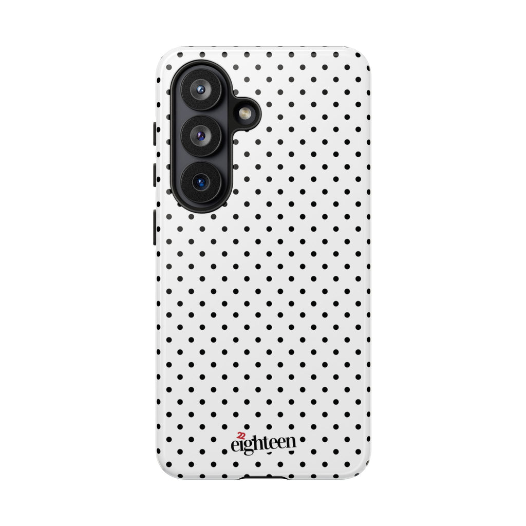 White Dotty Tough Phone Case