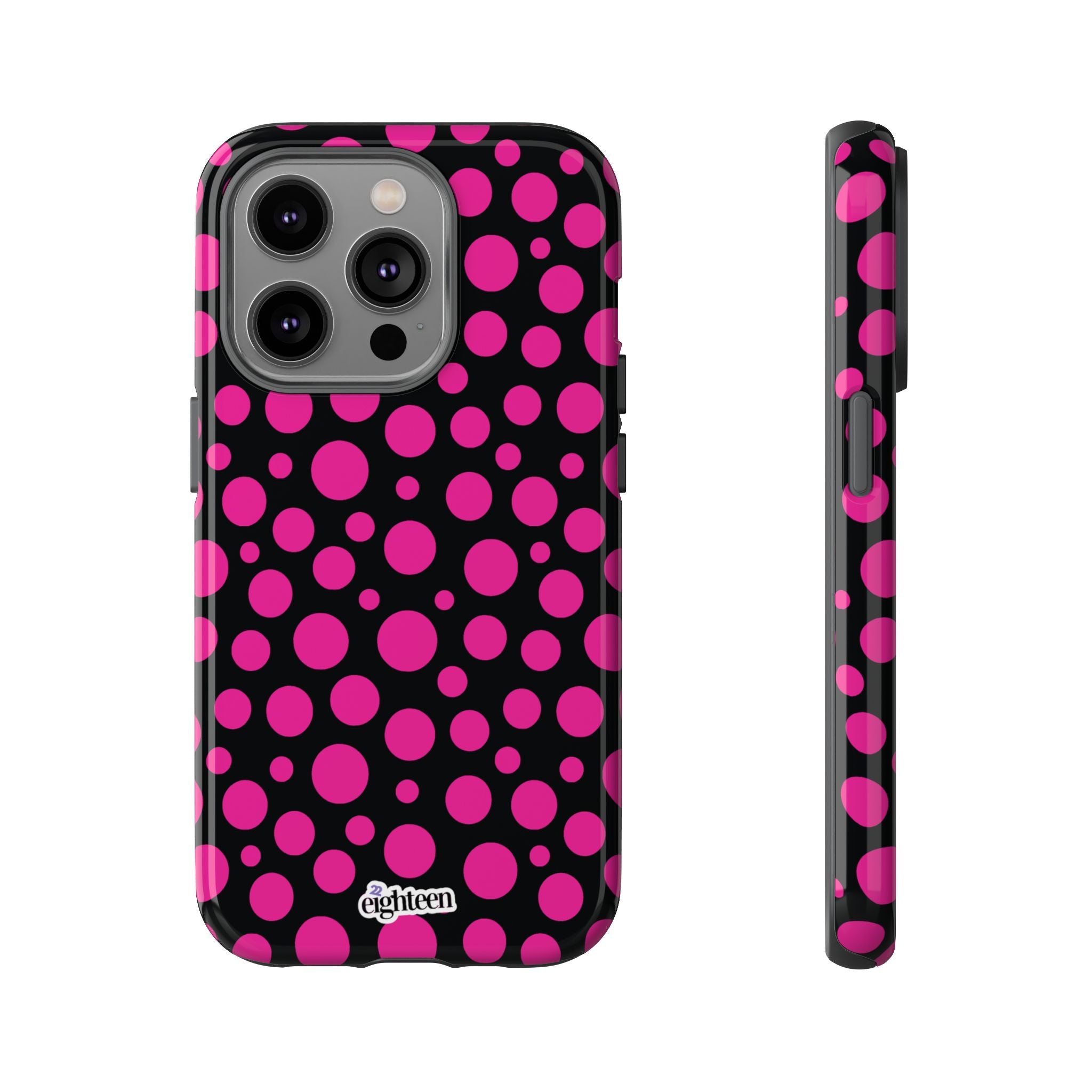 Black + Pink Poppy Tough Phone Case