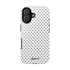 White Dotty Tough Phone Case