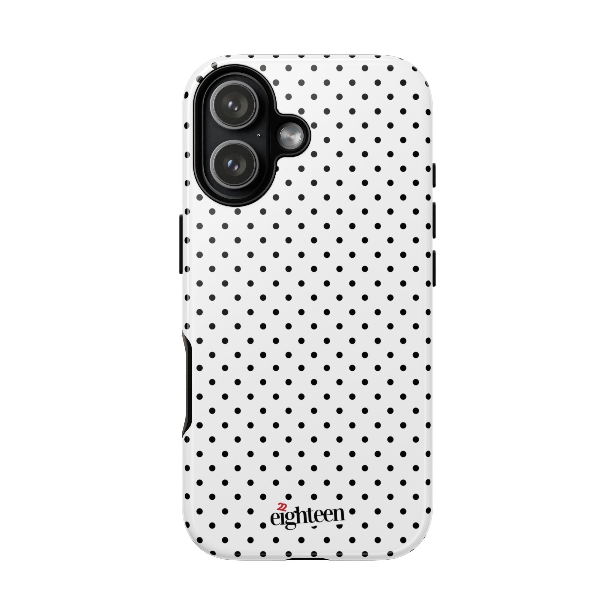White Dotty Tough Phone Case
