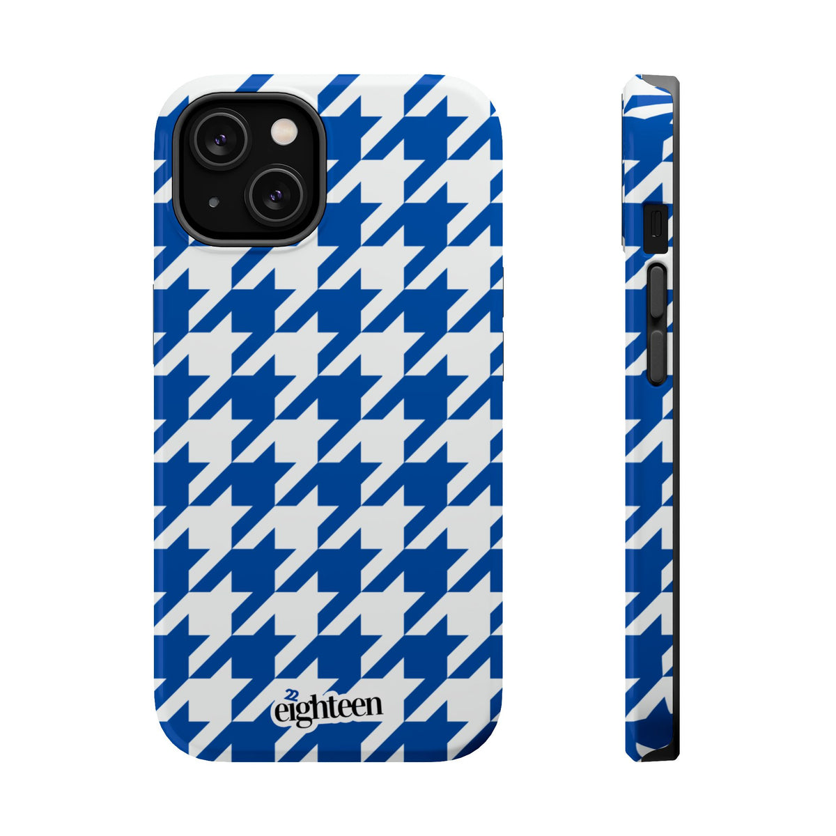 Royal Blue & White Staccato MagSafe Phone Case