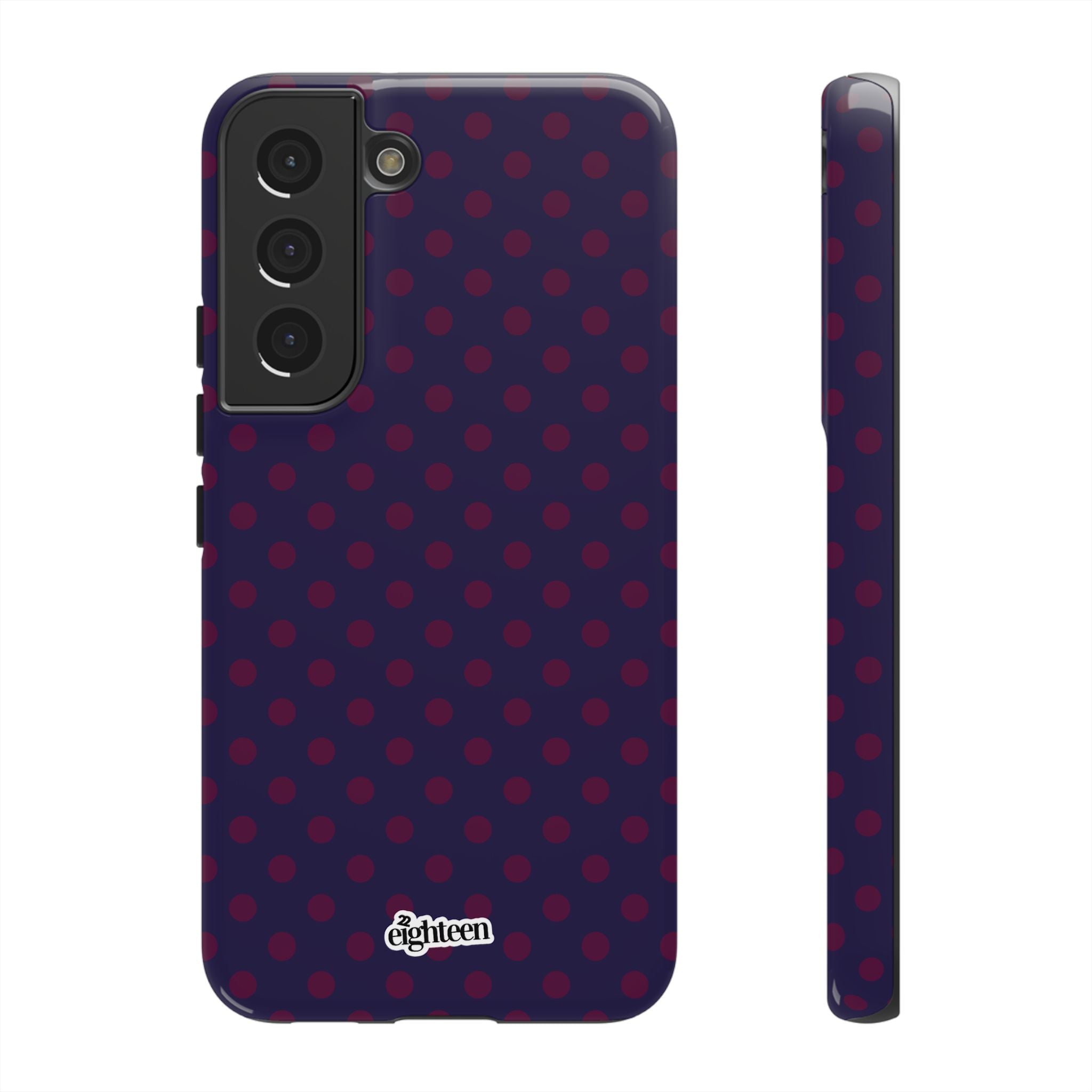 Night Blue & Burgundy Dot Theory Phone Case