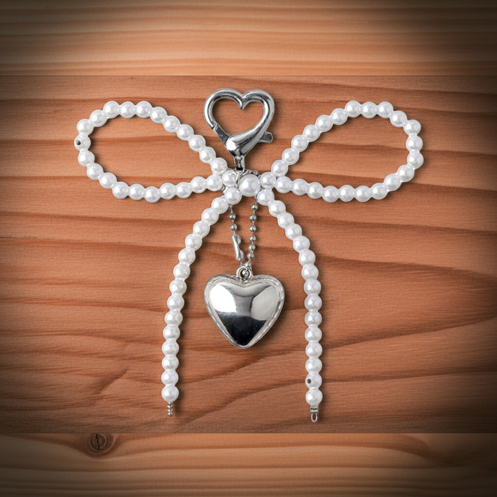 Pearl Bow Bag Charm