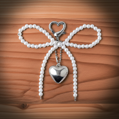 Pearl Bow Bag Charm
