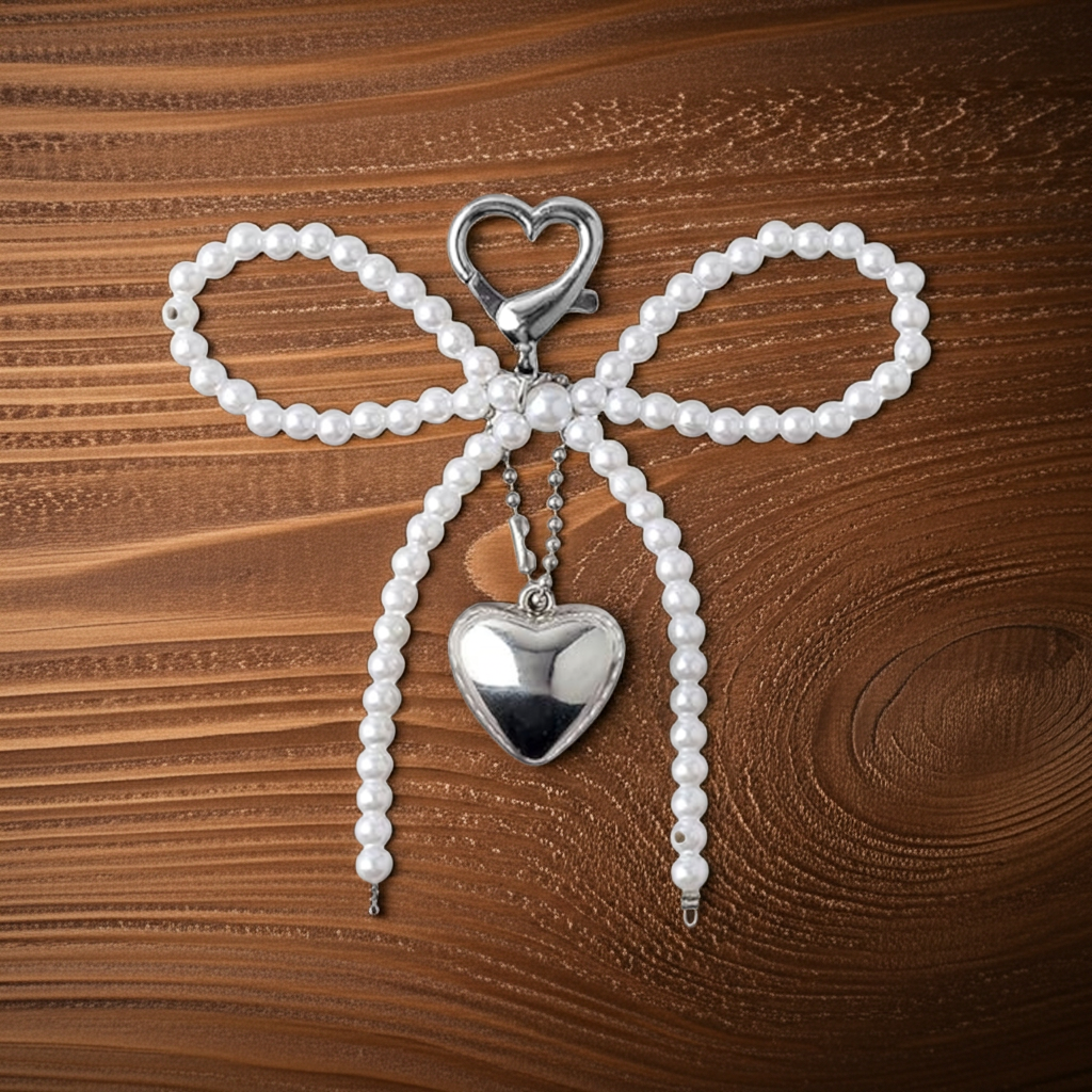 Pearl Bow Bag Charm