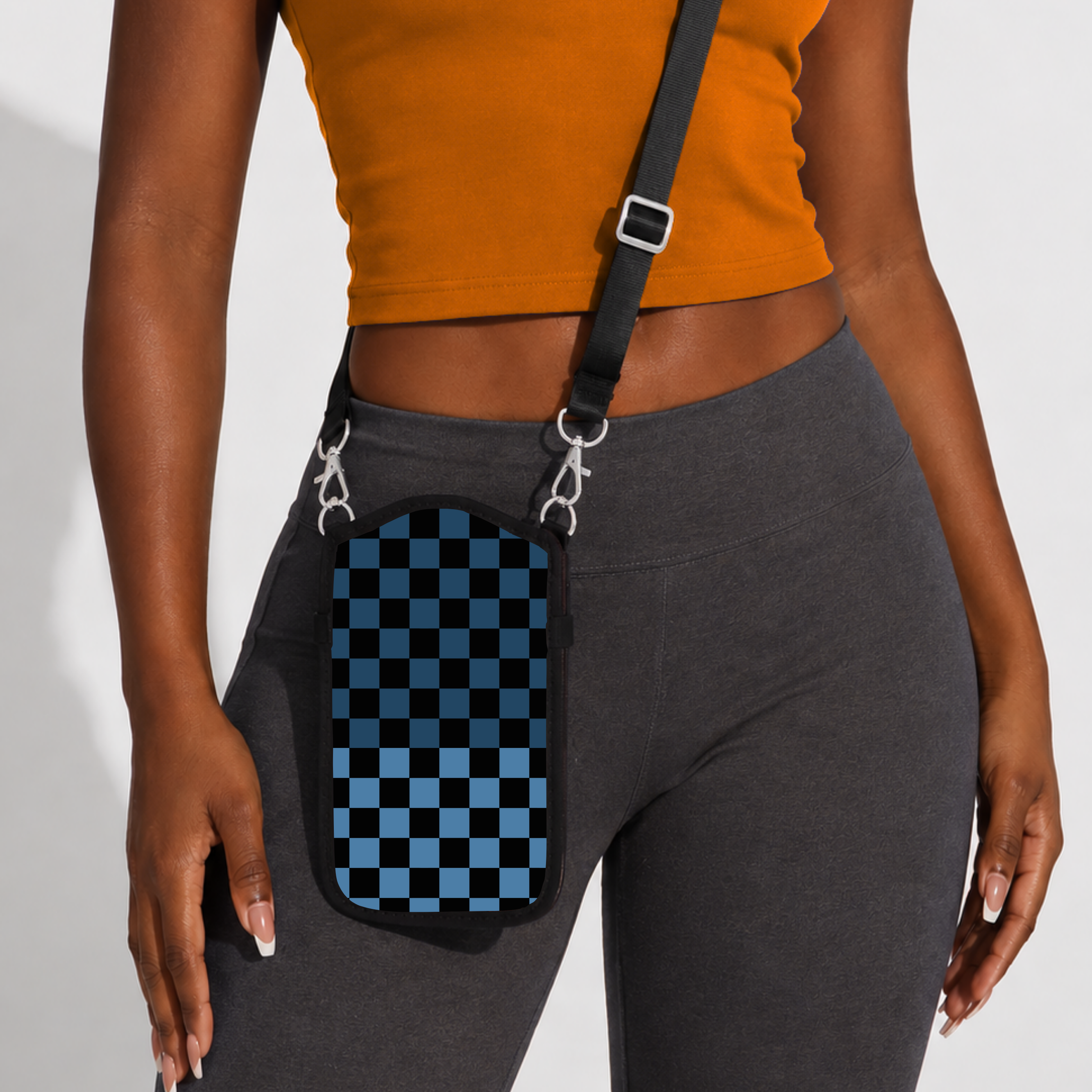 Split the Check Crossbody Phone Sleeve
