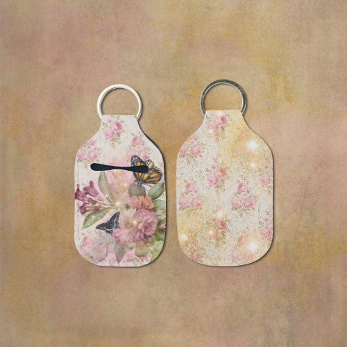 Vintage Bloom Hand Sanitizer Keychain