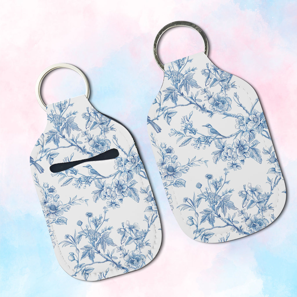 Porcelain Bloom Hand Sanitizer Keychain