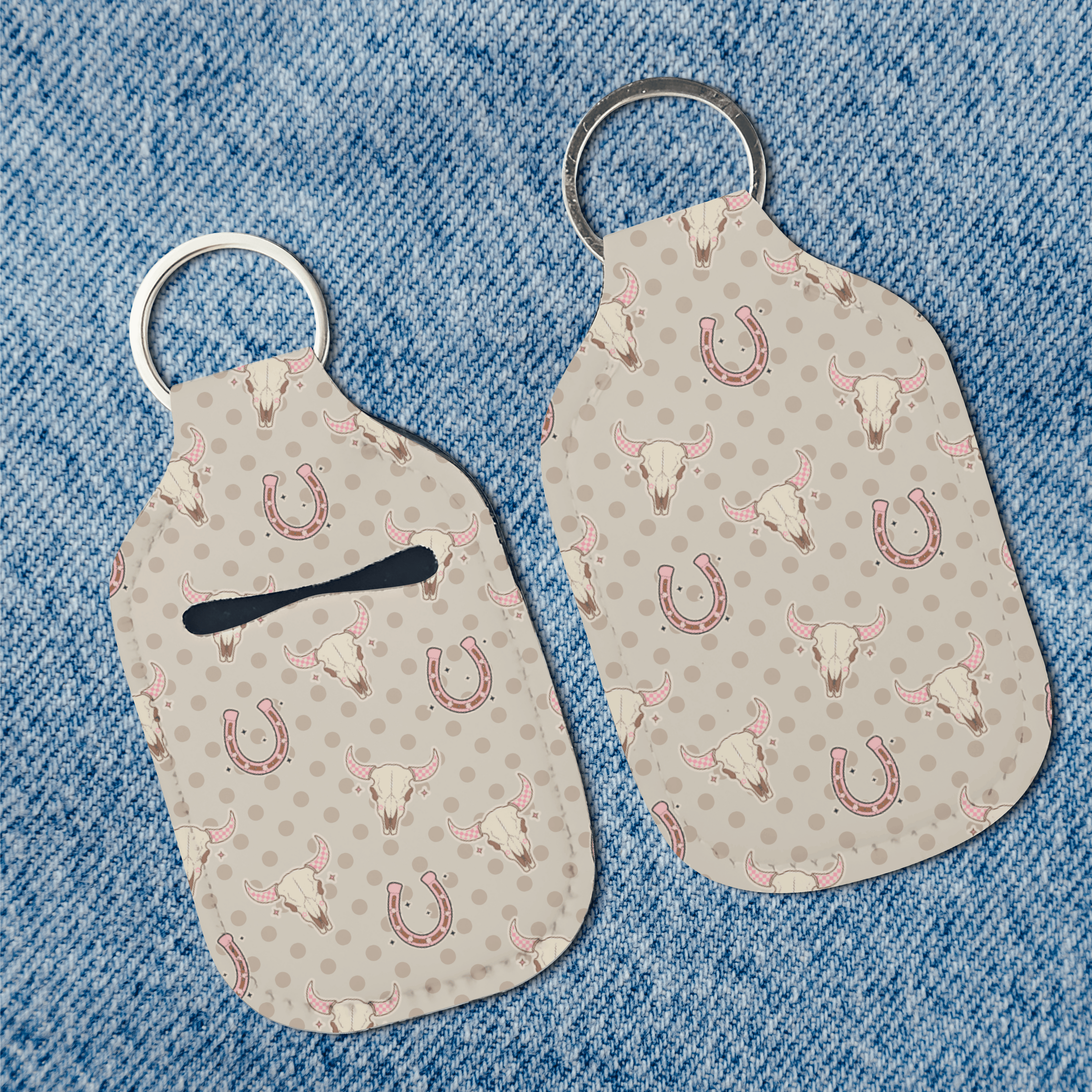 Skulls & Spurs Hand Sanitizer Keychain