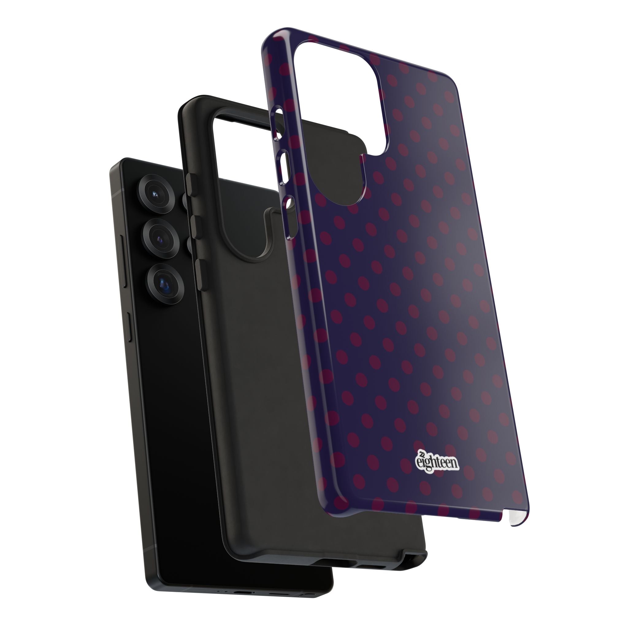 Night Blue & Burgundy Dot Theory Phone Case