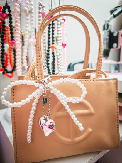 Pearl Bow Bag Charm