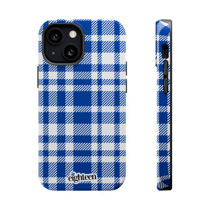 Royal Blue & White Sorority Plaid MagSafe Tough Case