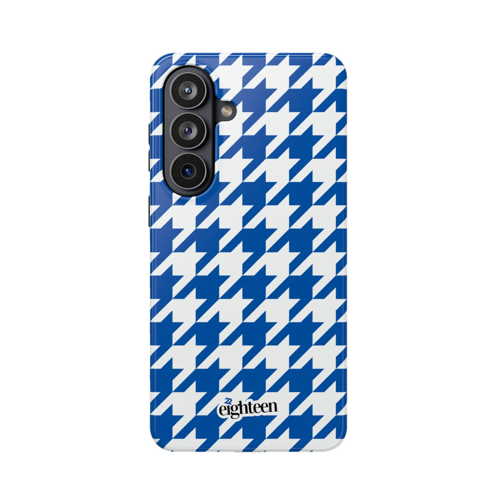 Royal Blue & White Staccato MagSafe Phone Case