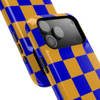 Royal Blue & Gold Check, Please! MagSafe Phone Case