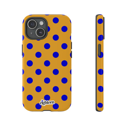 Royal Blue & Gold Polka Dot Tough Phone Case