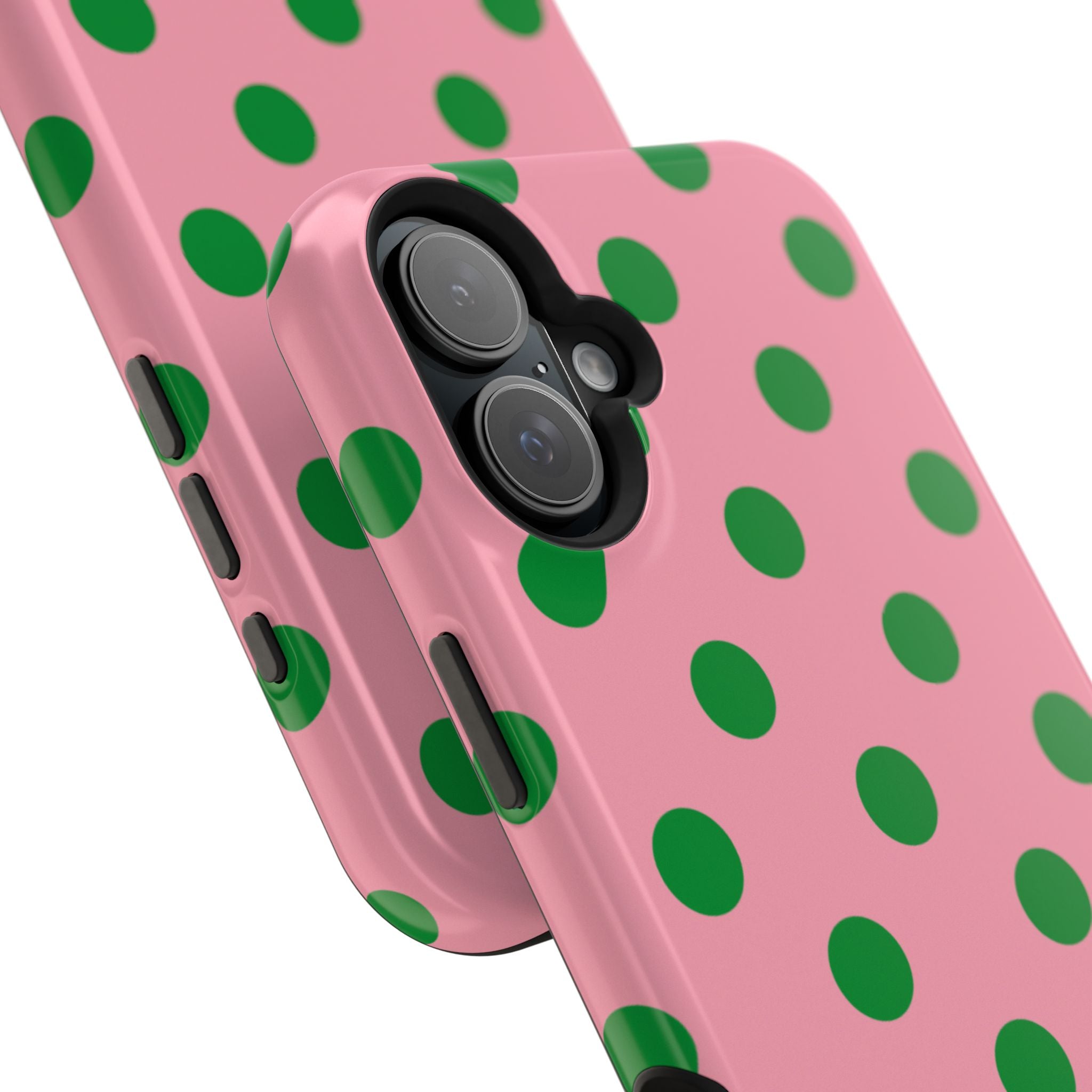 Pink Salmon & Apple Green Polka Dot MagSafe Tough Case