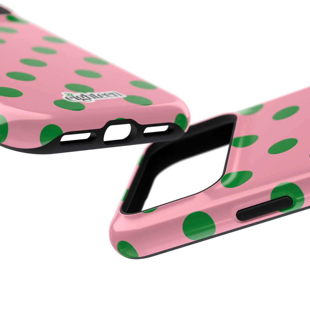 Pink Salmon & Apple Green Dot Theory MagSafe Phone Case