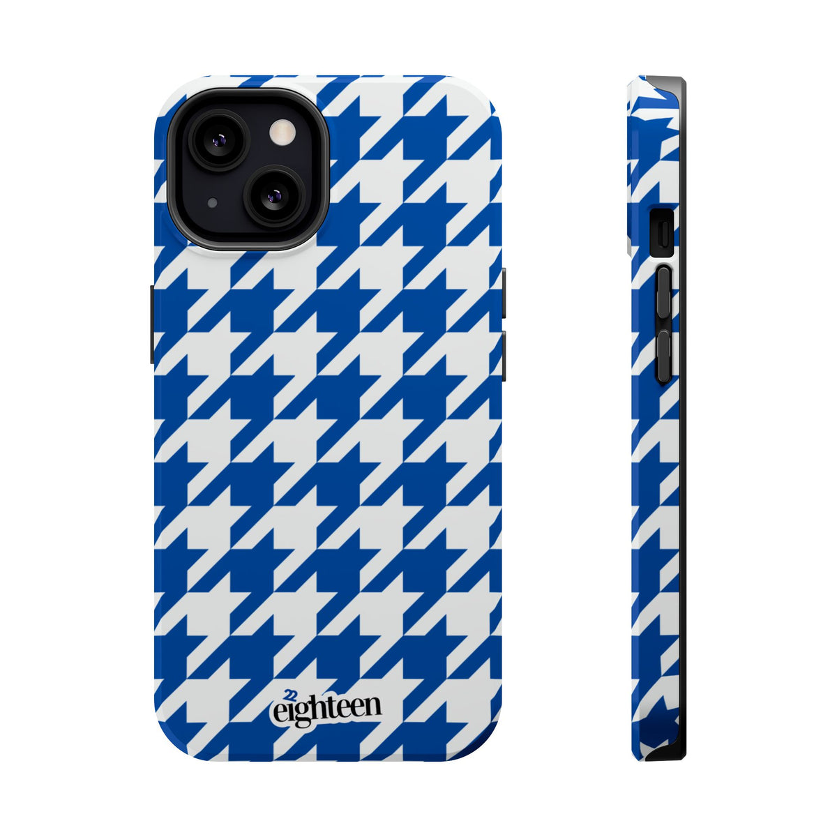 Royal Blue & White Staccato MagSafe Phone Case