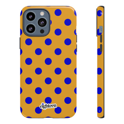 Royal Blue & Gold Polka Dot Tough Phone Case