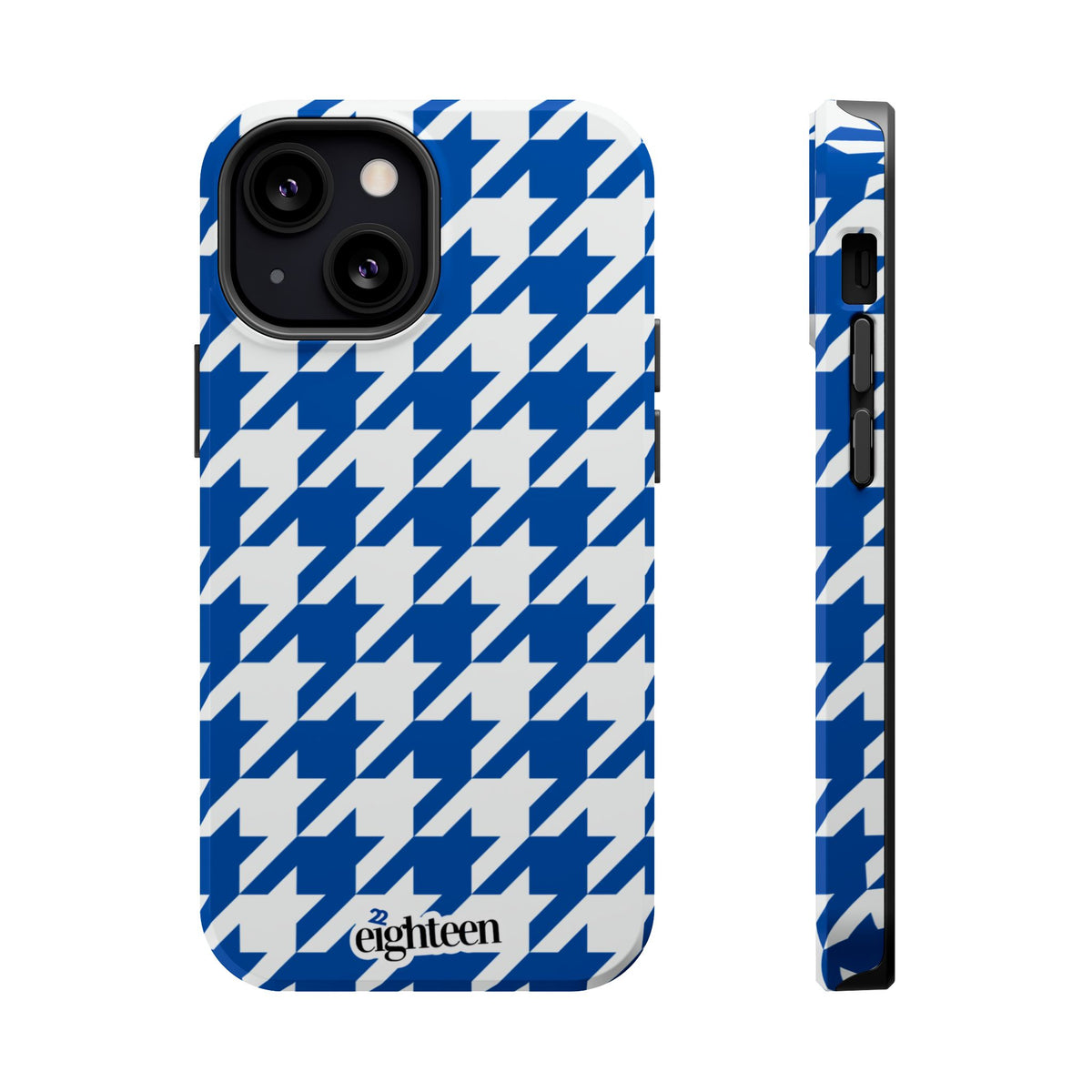 Royal Blue & White Staccato MagSafe Phone Case