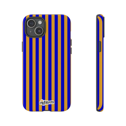 Royal Blue & Gold Stripe Tough Phone Case