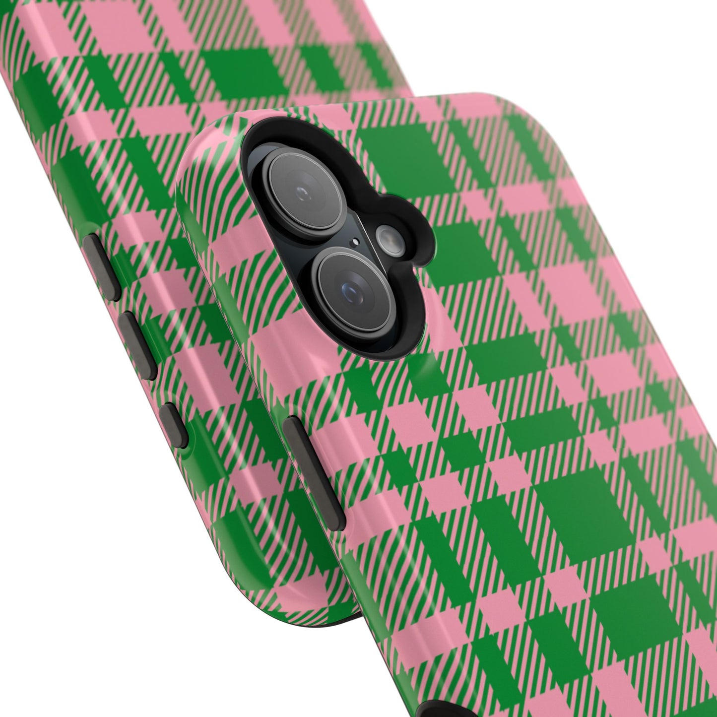 Pink Salmon & Apple Green Sorority Plaid MagSafe Tough Case
