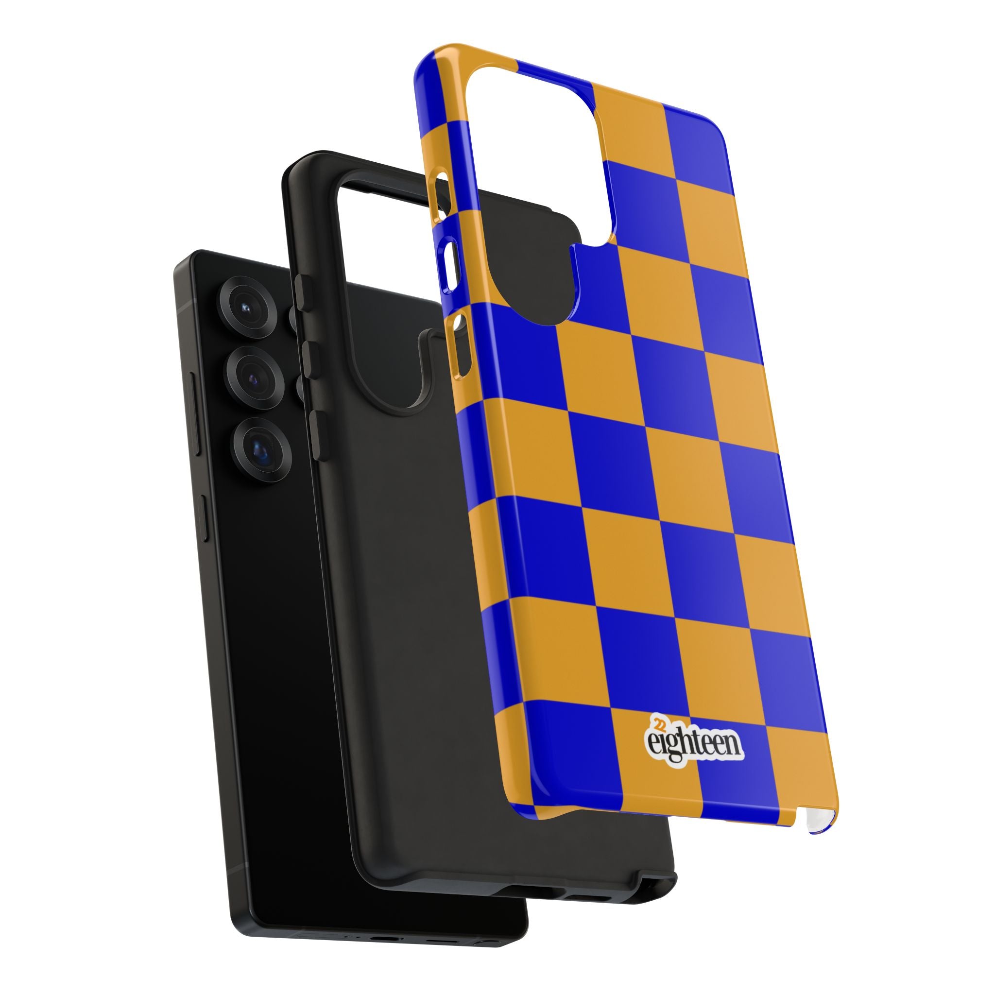 Royal Blue & Gold Check, Please! Tough Phone Case