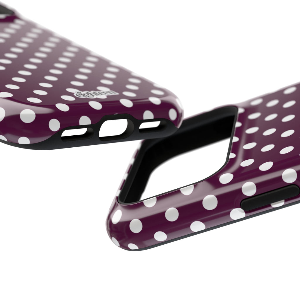 Maroon & White Dot Theory MagSafe Phone Case