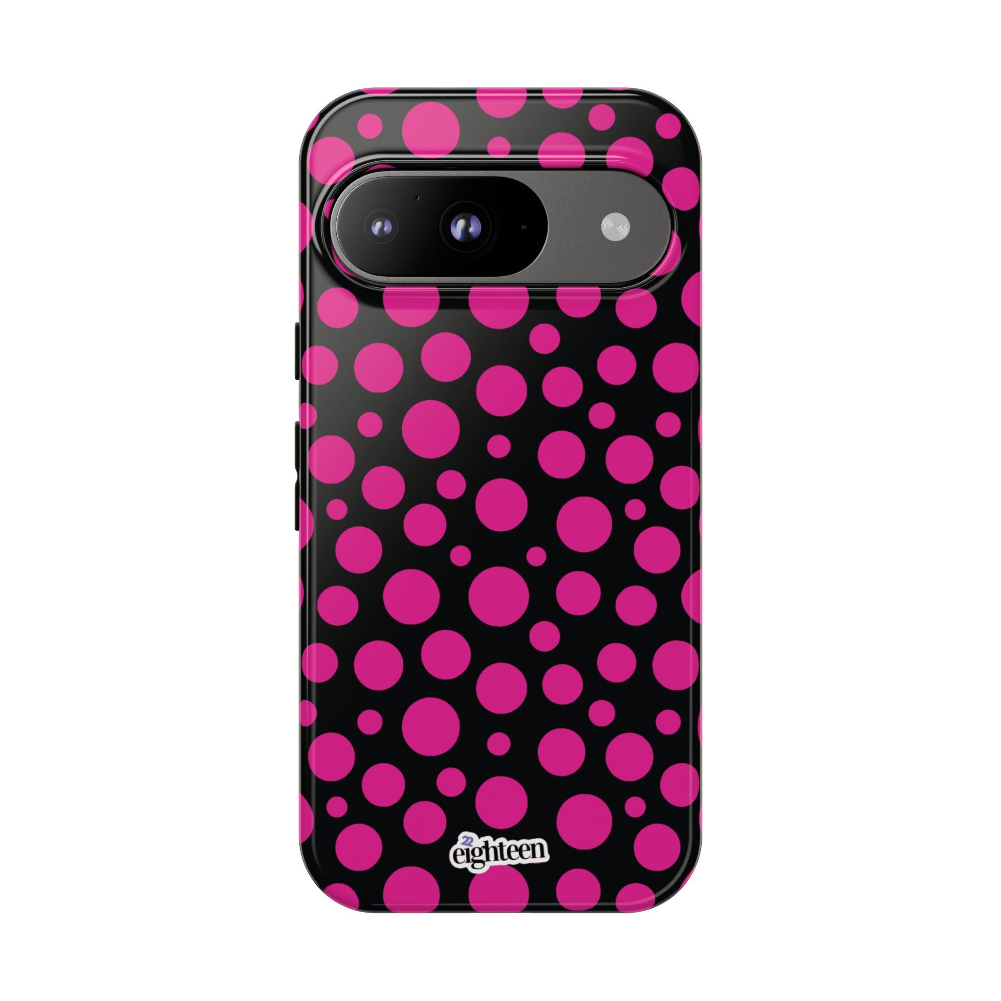 Black + Pink Poppy Tough Phone Case