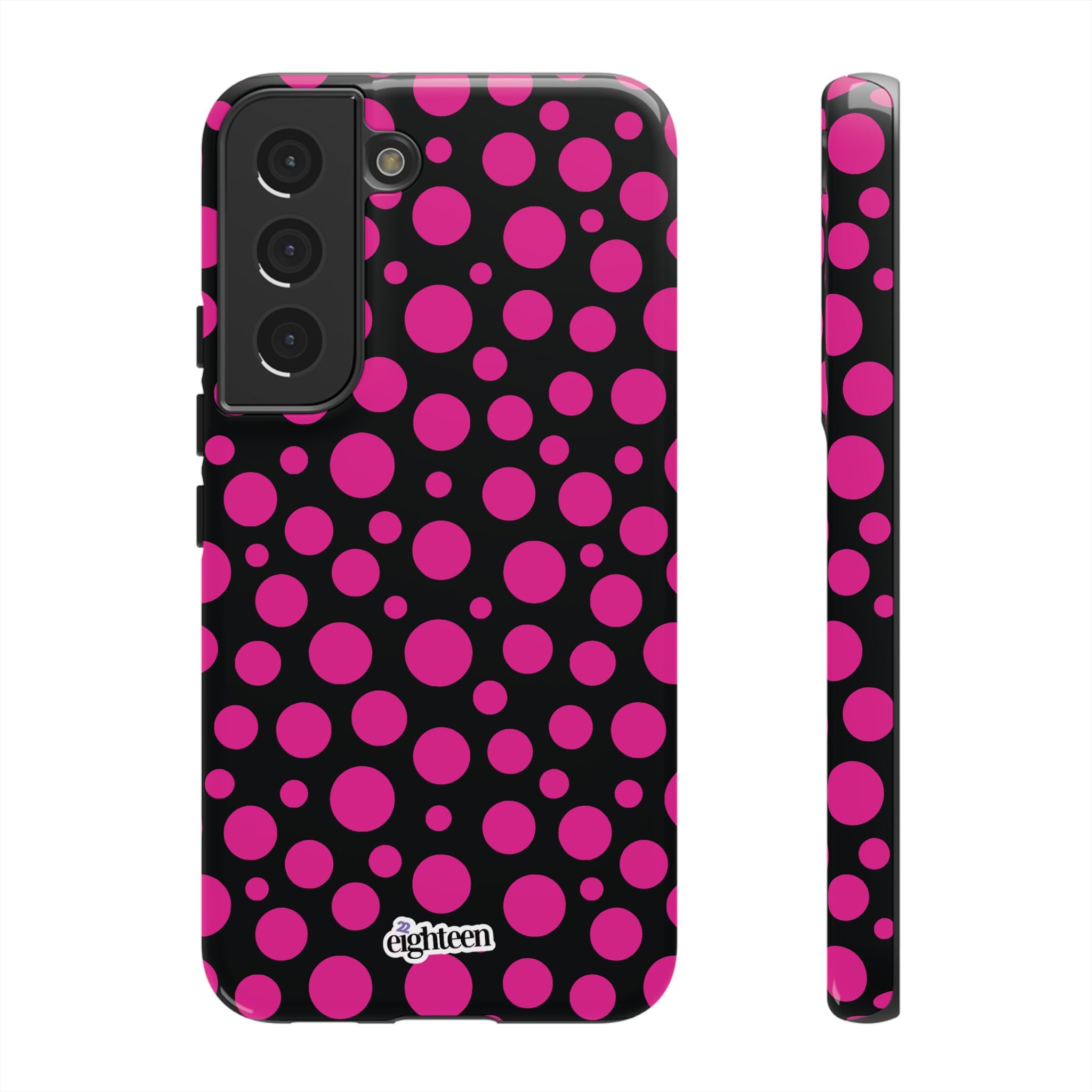 Black + Pink Poppy Tough Phone Case