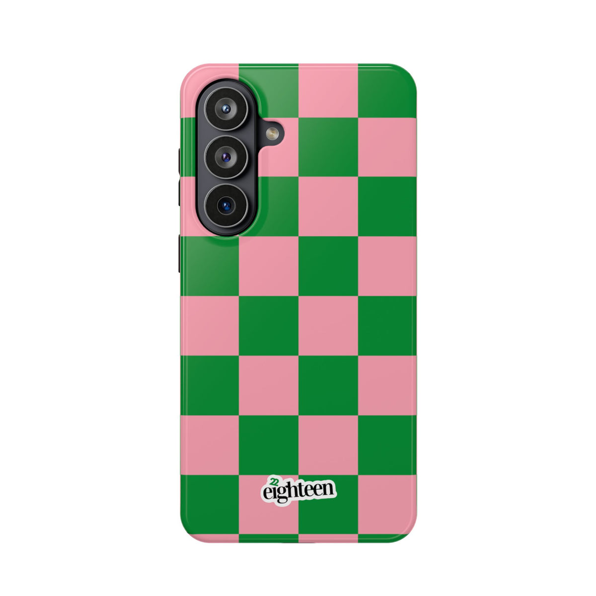 Pink Salmon & Apple Green Check, Please! MagSafe Phone Case
