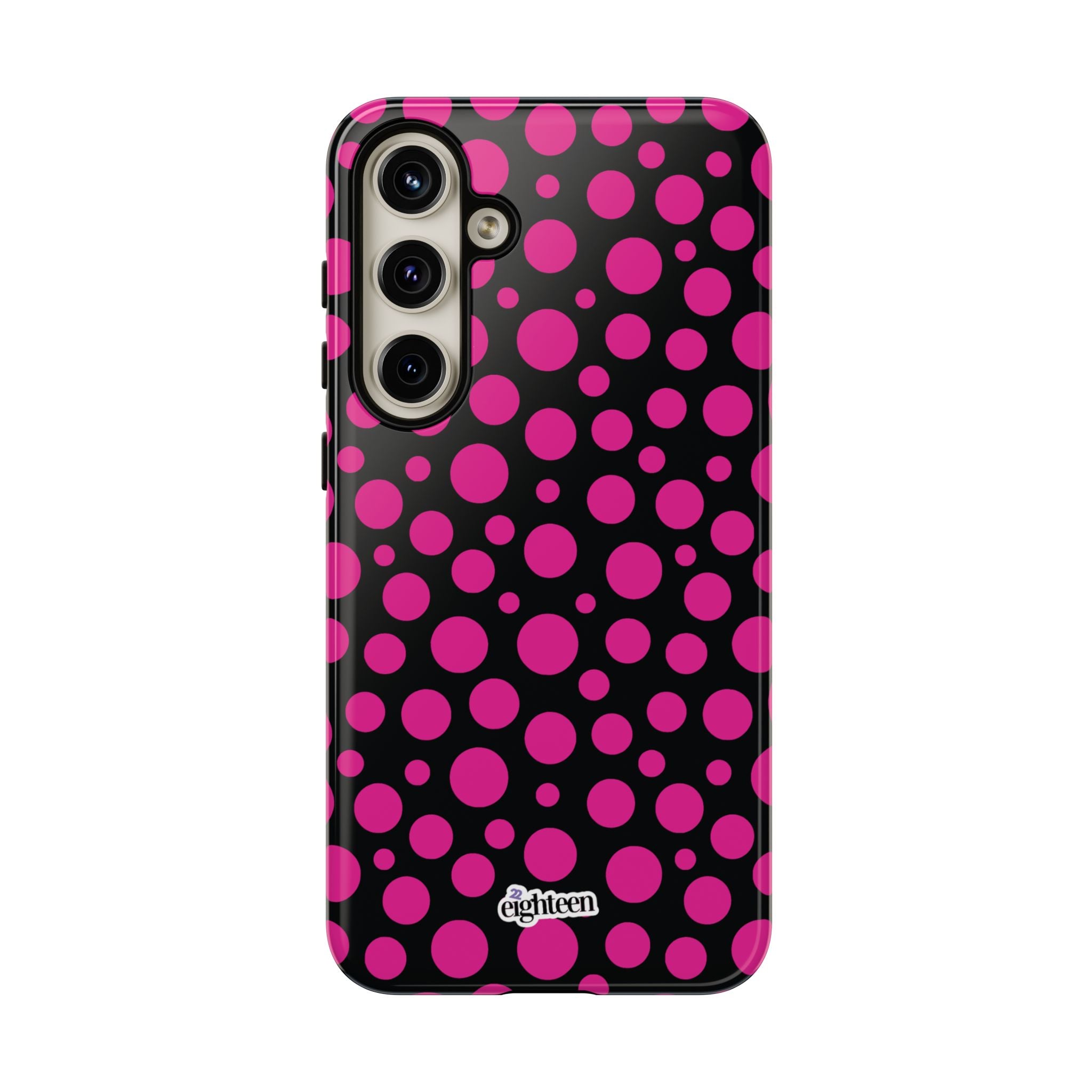 Black + Pink Poppy Tough Phone Case