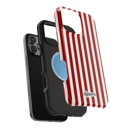 Crimson & Cream Sorority Stripe MagSafe Tough Case