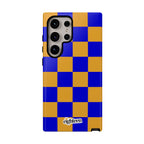 Royal Blue & Gold Check, Please! Phone Case