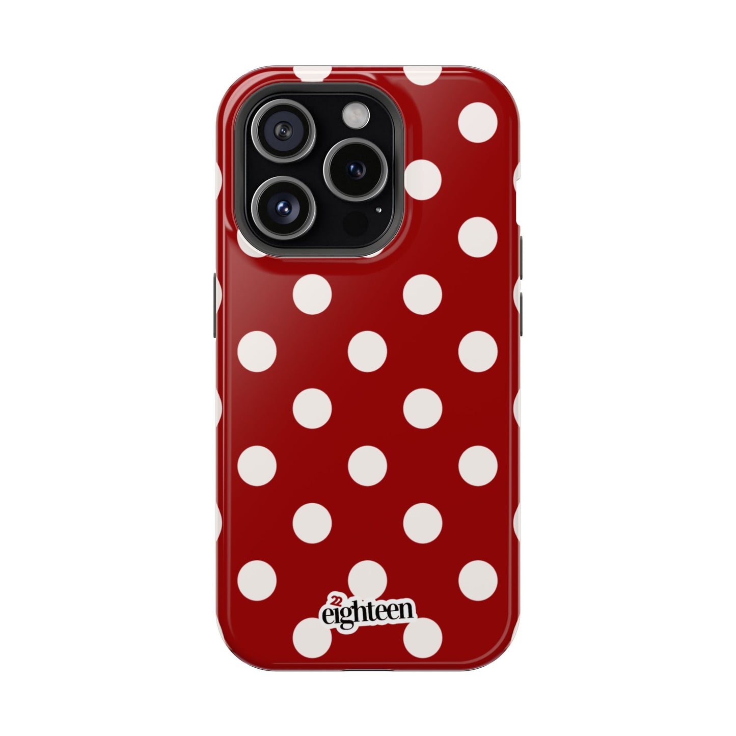 Crimson & Cream Sorority Polka Dot MagSafe Tough Case