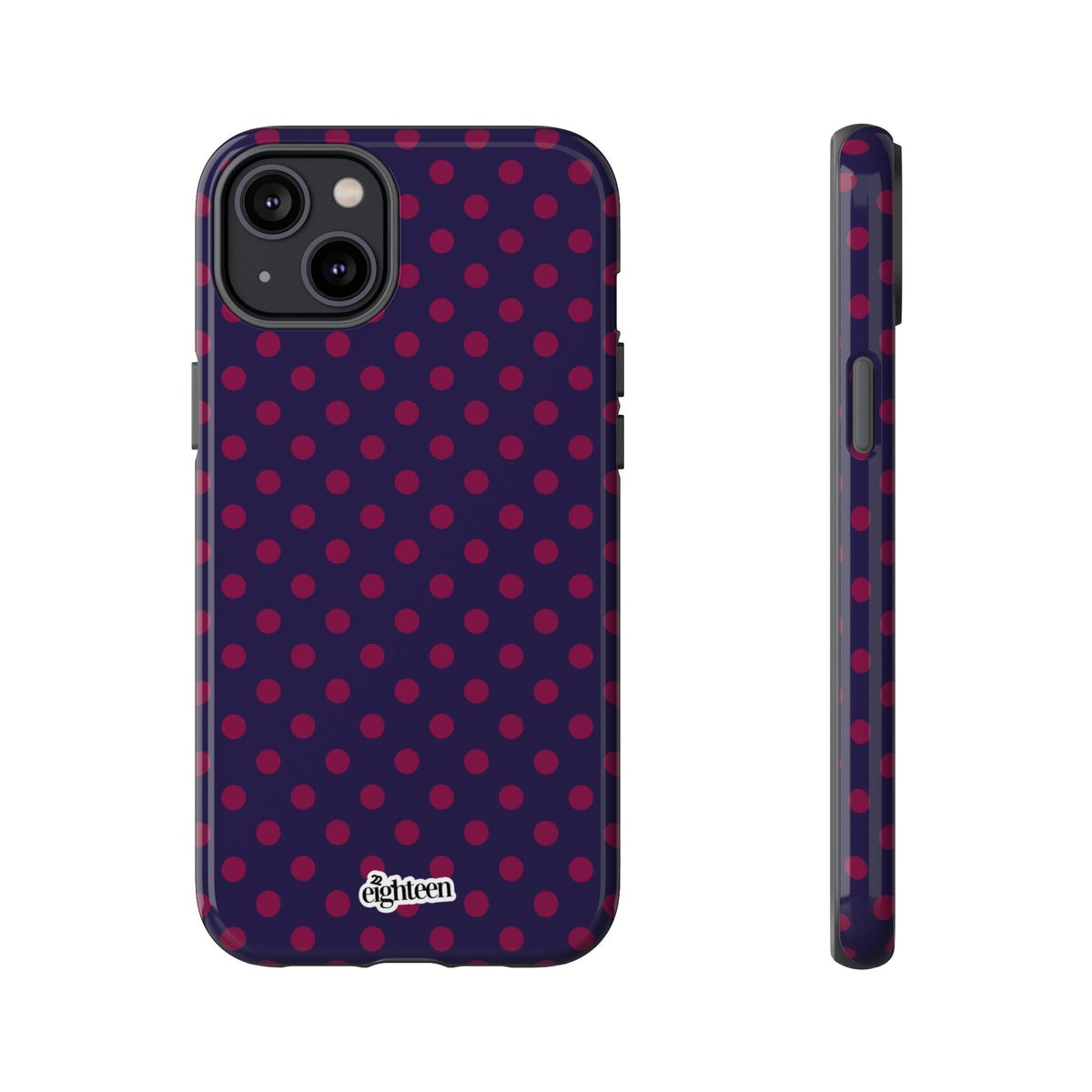 Night Blue & Burgundy Dot Theory Phone Case