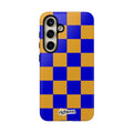 Royal Blue & Gold Check, Please! Phone Case