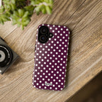 Maroon & White Dot Theory Phone Case