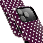Maroon & White Dot Theory MagSafe Phone Case