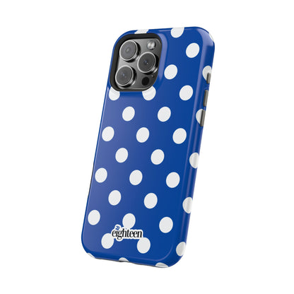 Royal Blue & White Sorority Polka Dot MagSafe Tough Case
