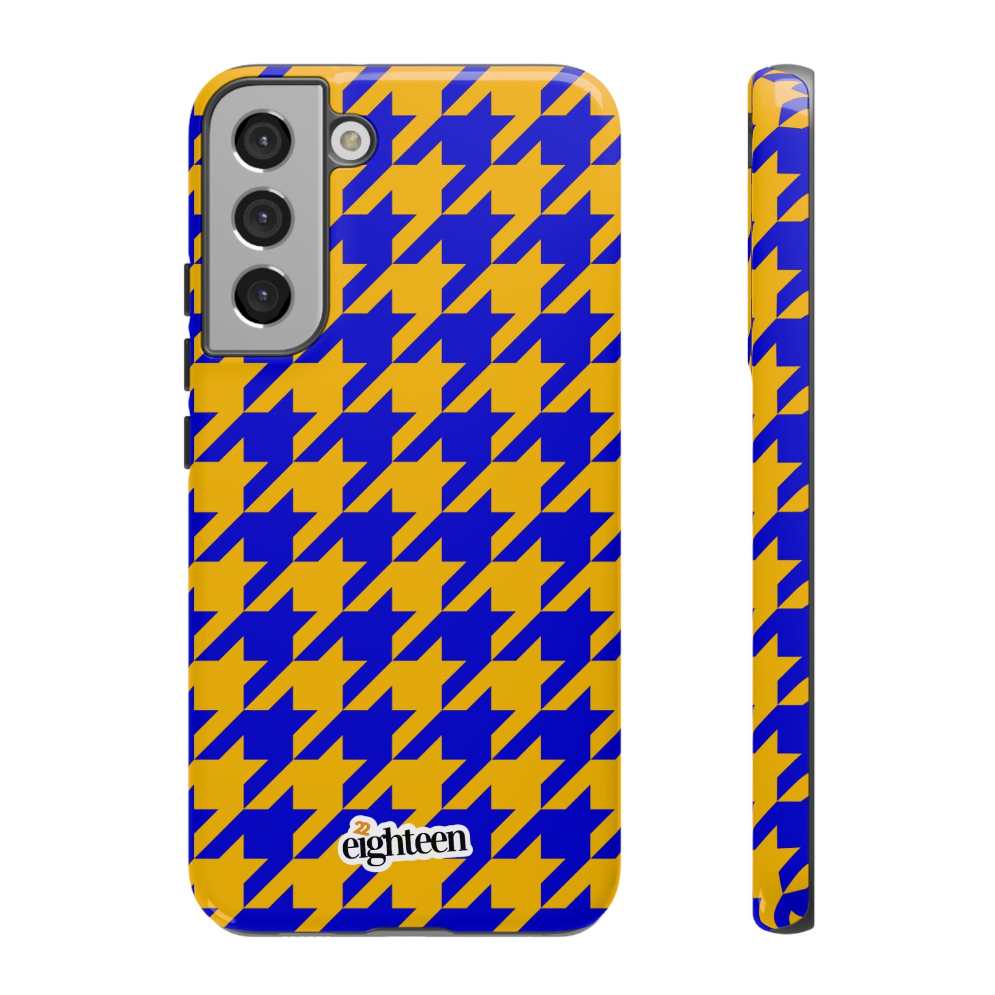 Royal Blue & Gold Staccato Tough Phone Case