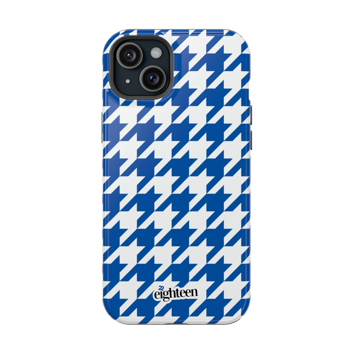 Royal Blue & White Staccato MagSafe Phone Case