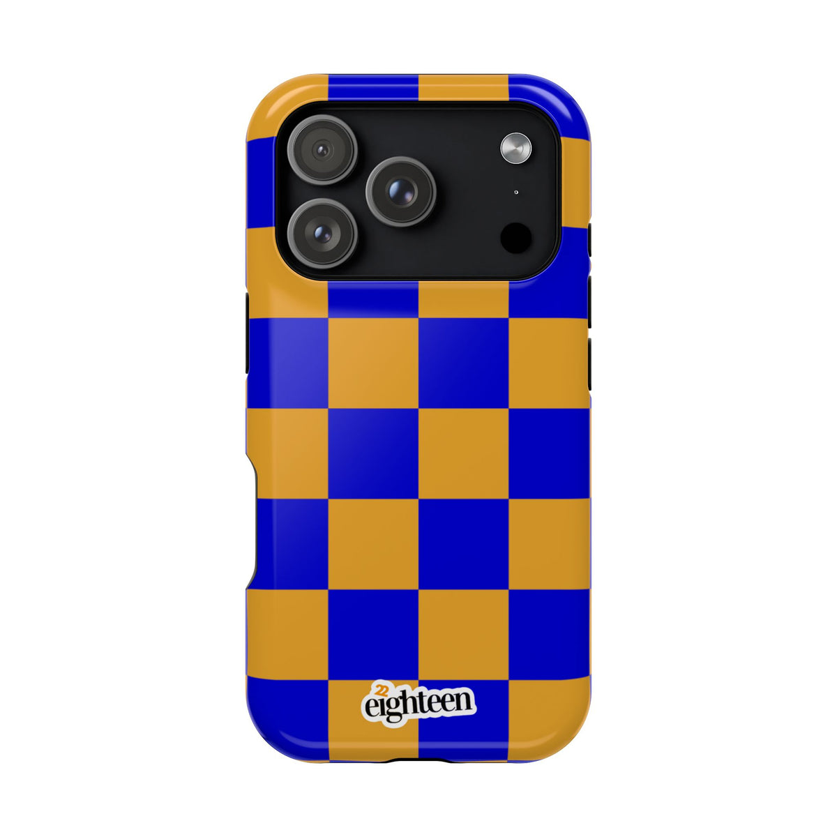 Royal Blue & Gold Check, Please! MagSafe Phone Case