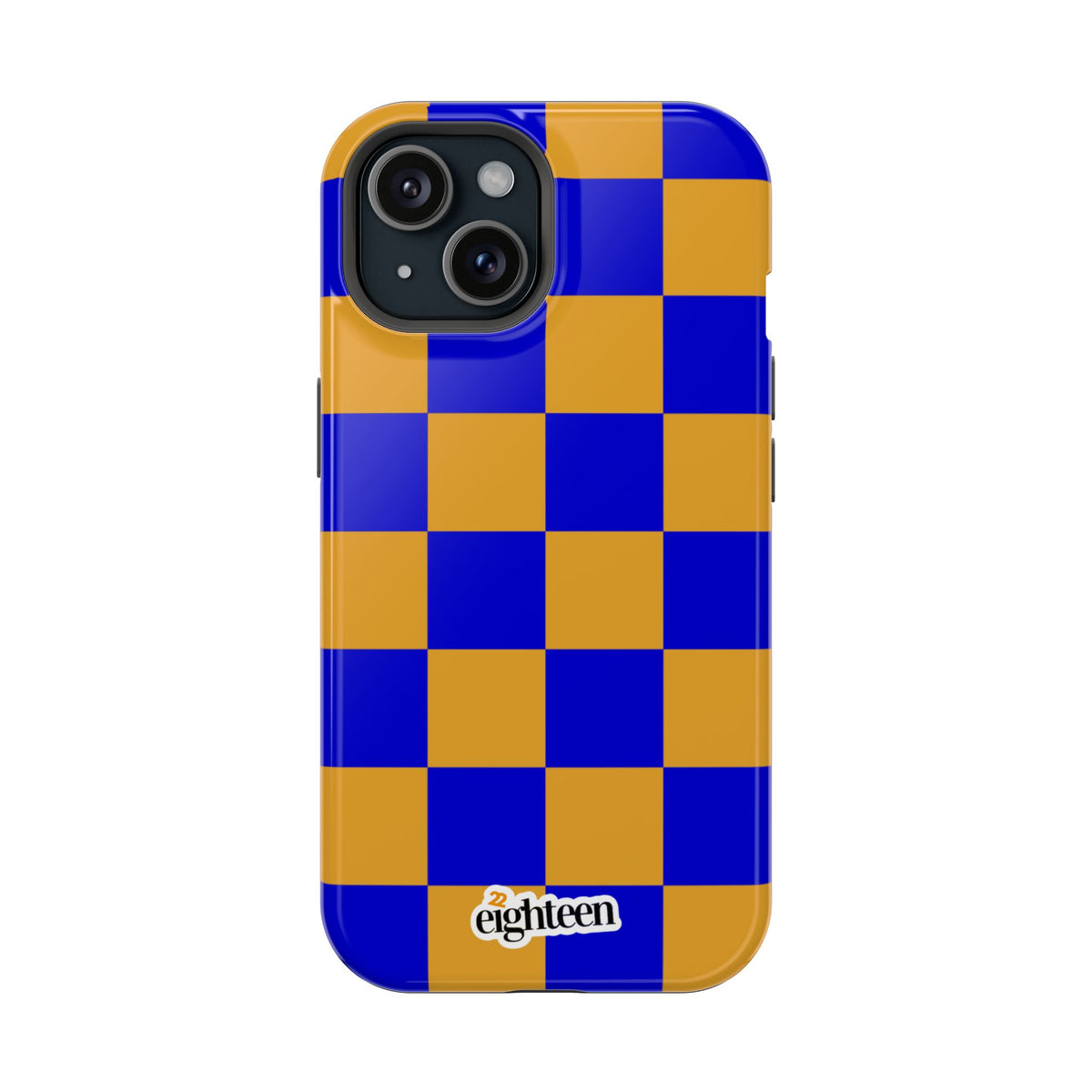 Royal Blue & Gold Check, Please! MagSafe Phone Case