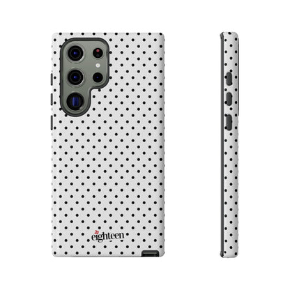 White Dotty Tough Phone Case