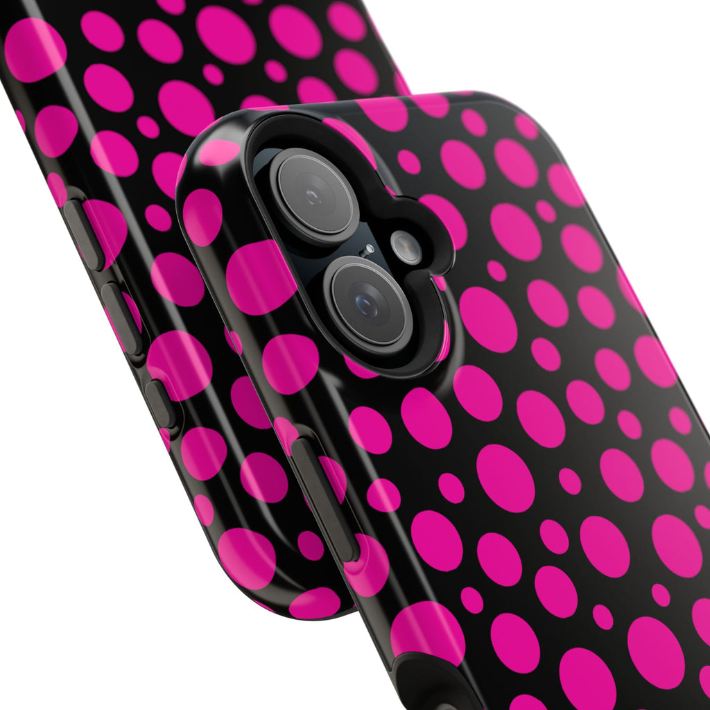 Black + Pink Poppy MagSafe Tough Case