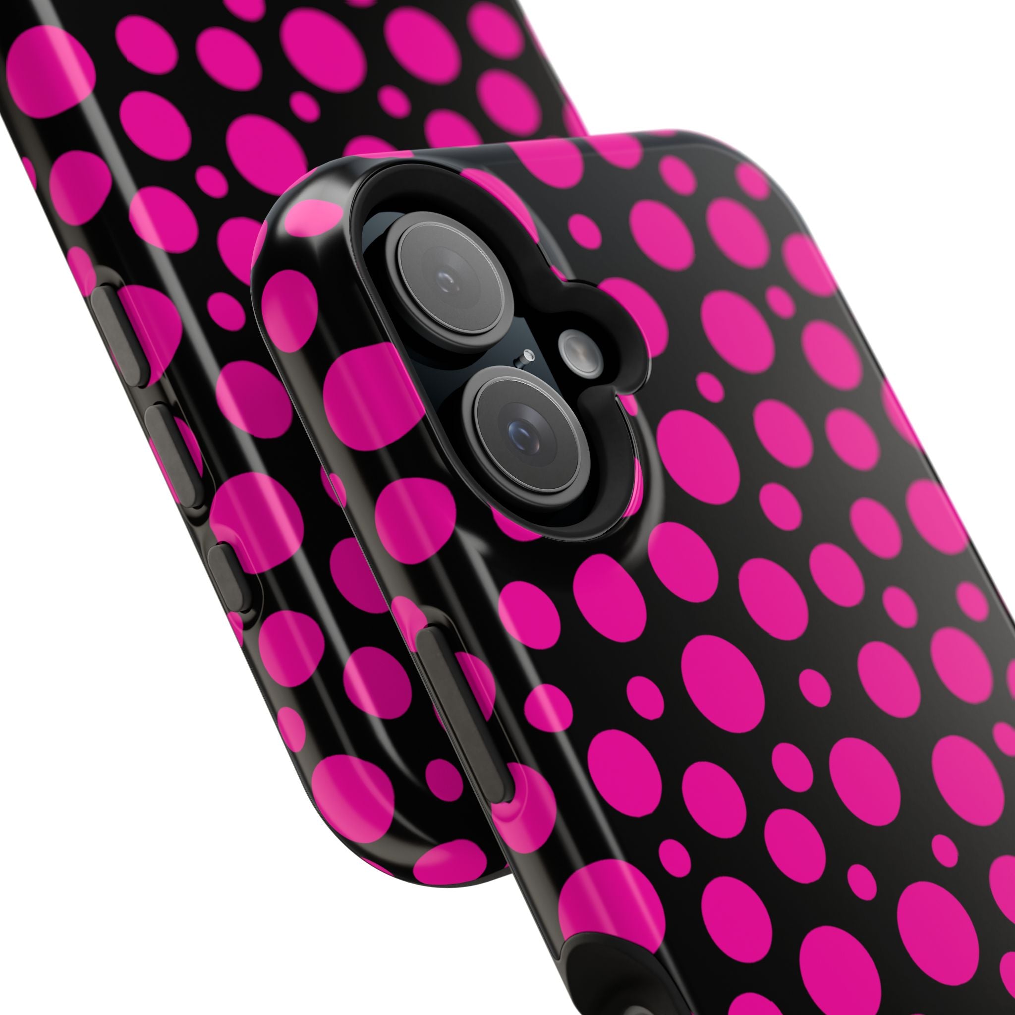 Black + Pink Poppy MagSafe Tough Case