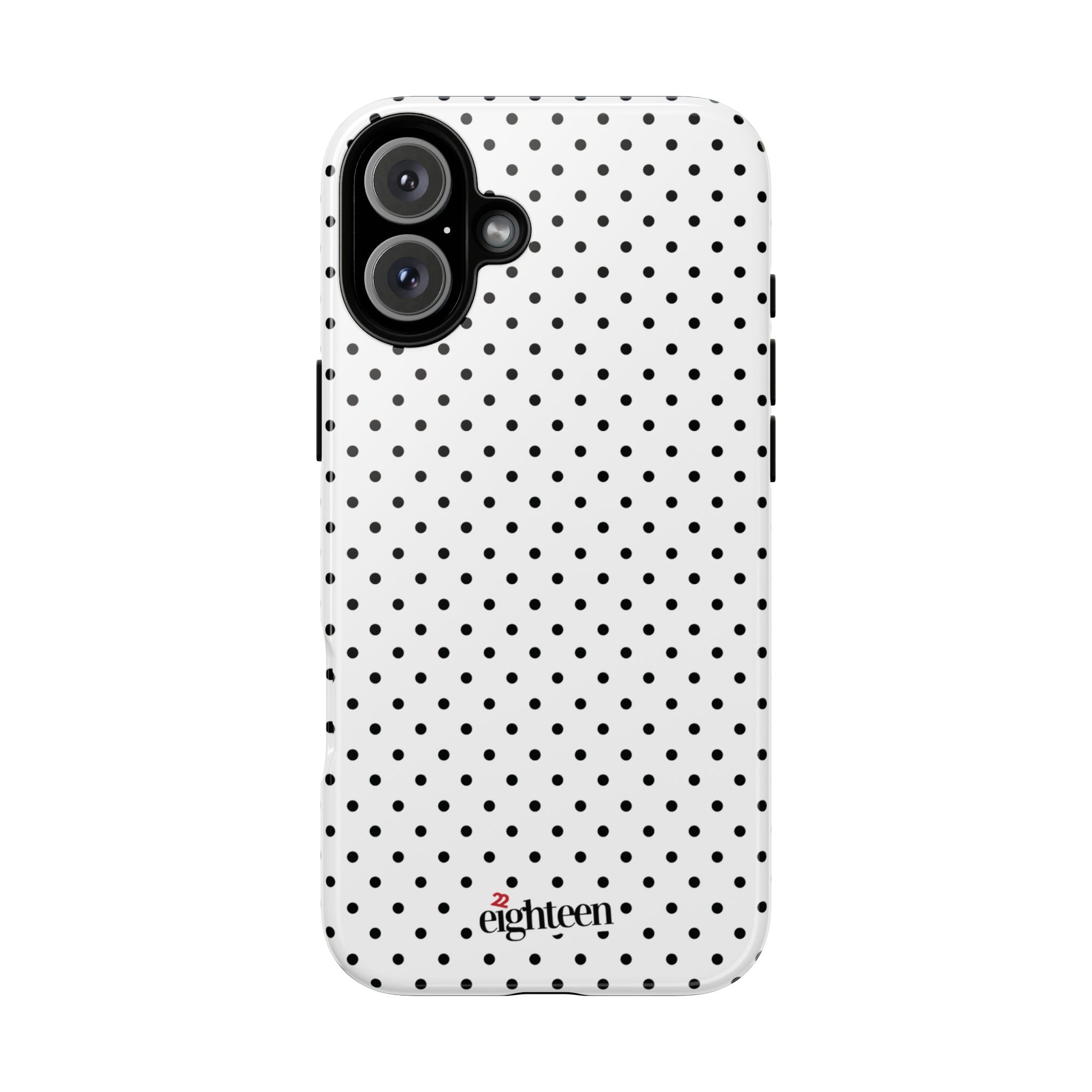 White Dotty Tough Phone Case