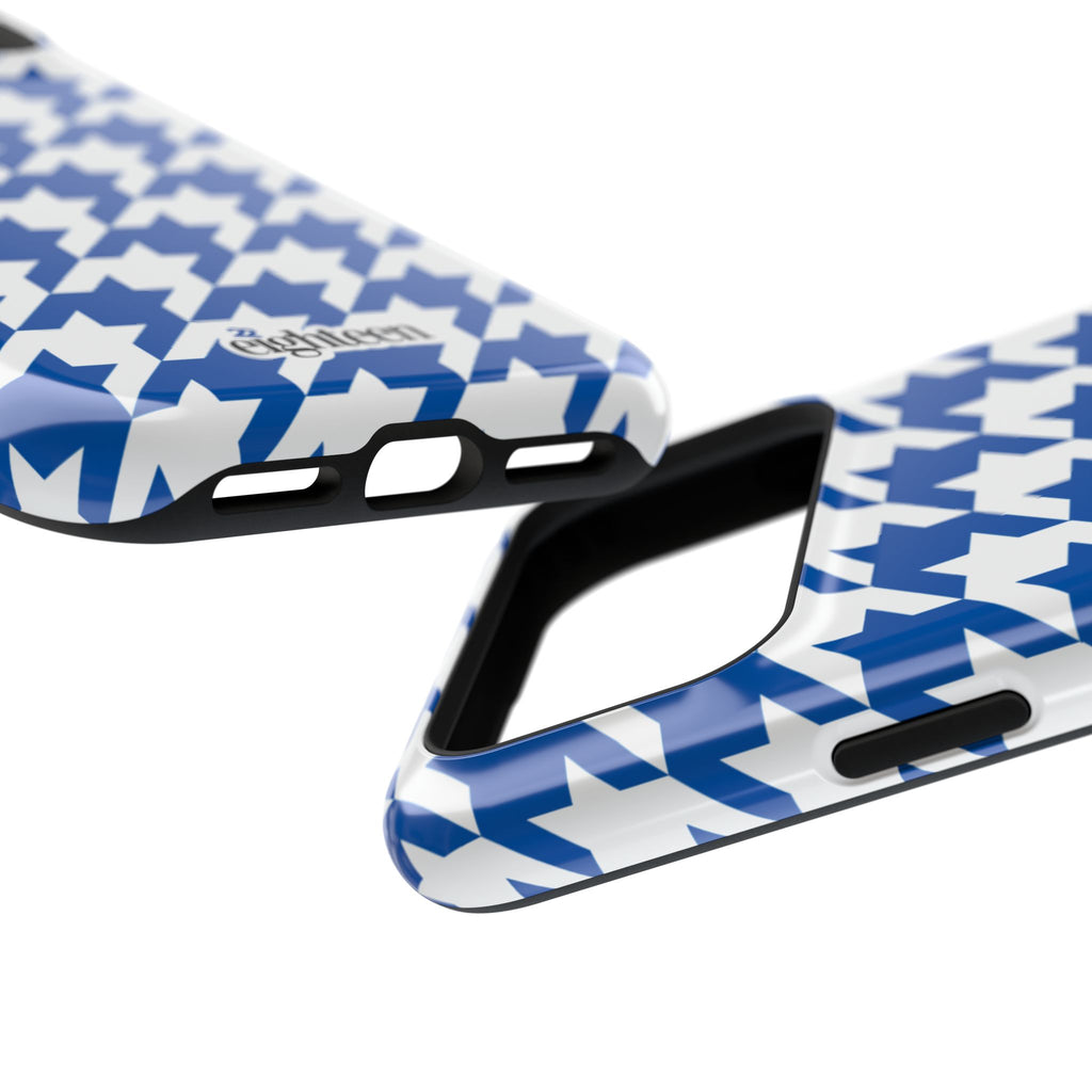 Royal Blue & White Staccato MagSafe Phone Case