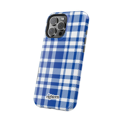 Royal Blue & White Sorority Plaid MagSafe Tough Case